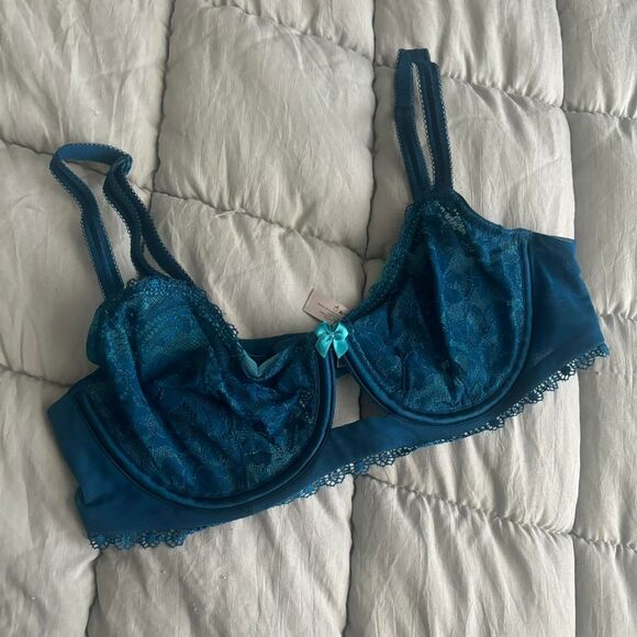 Victoria Secret Blue Lace Bra 34C - Picture 1 of 5